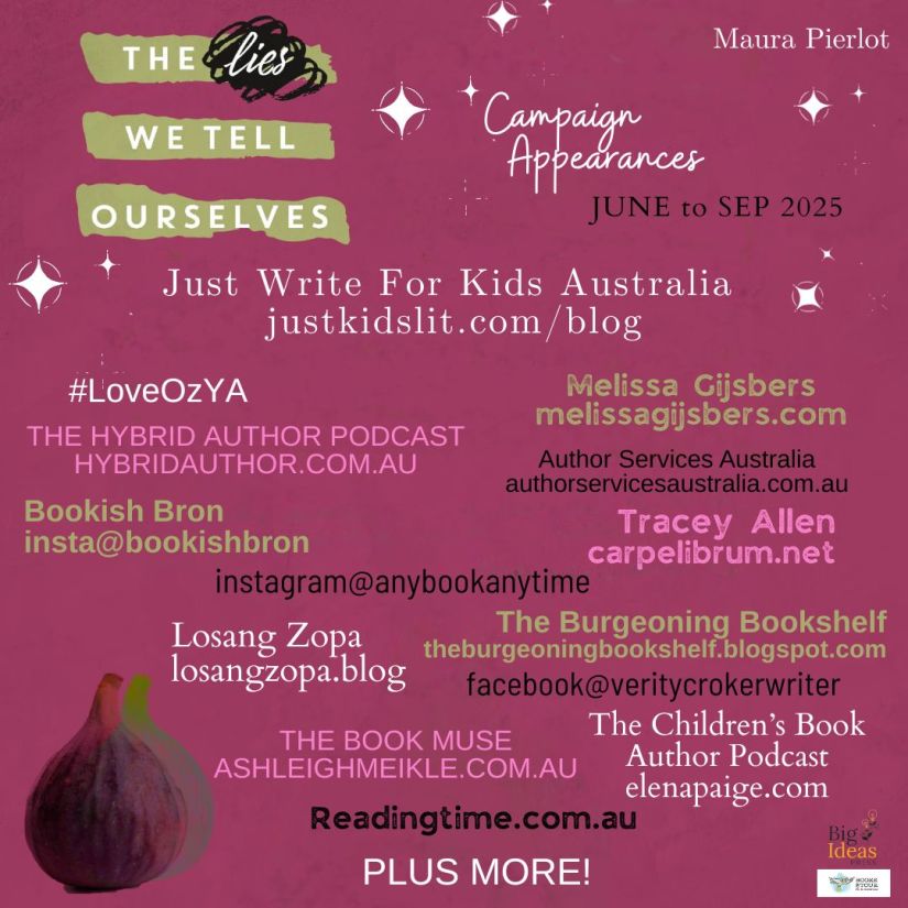 A pink background with writing on it about the various stops on the blog tour. 