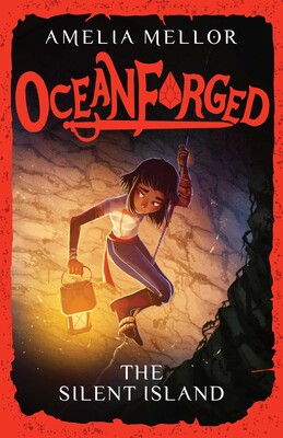 The Silent island (Oceanforged #2)
A girl with brown skin and black hair hanging on a rope in a dimly lit cavern. She is holding a lamp. The border is red, and the series name is red. The other text is white. Oceanforged: The Silent Island by Amelia Mellor