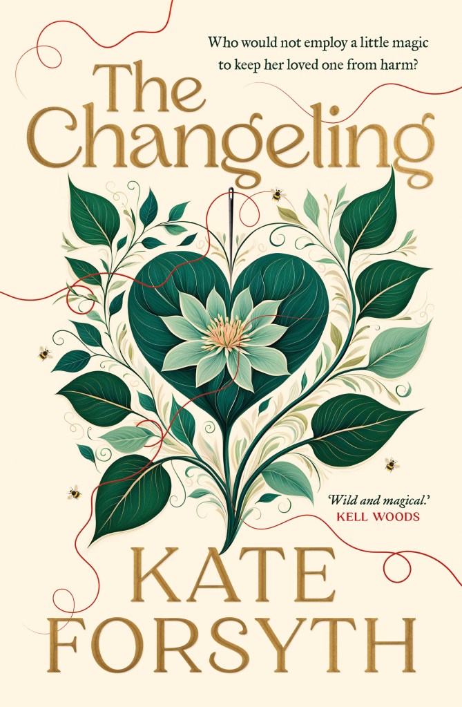 The Changeling

A cream cover with green leaves and florals on it with a needle and thread. The writing for the title and author’s name is gold. 
